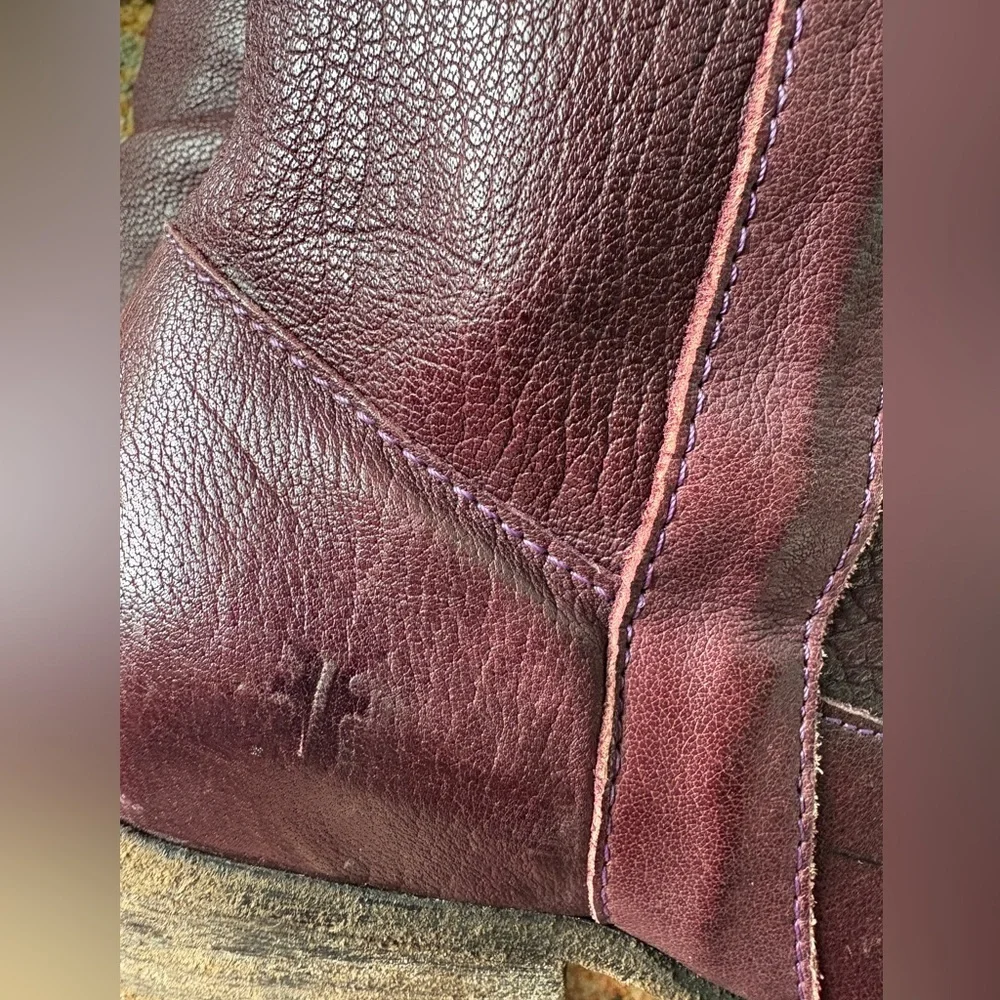 FRYE Taylor OTK Over the Knee High Women's Tall Leather Boots - Burgundy 7